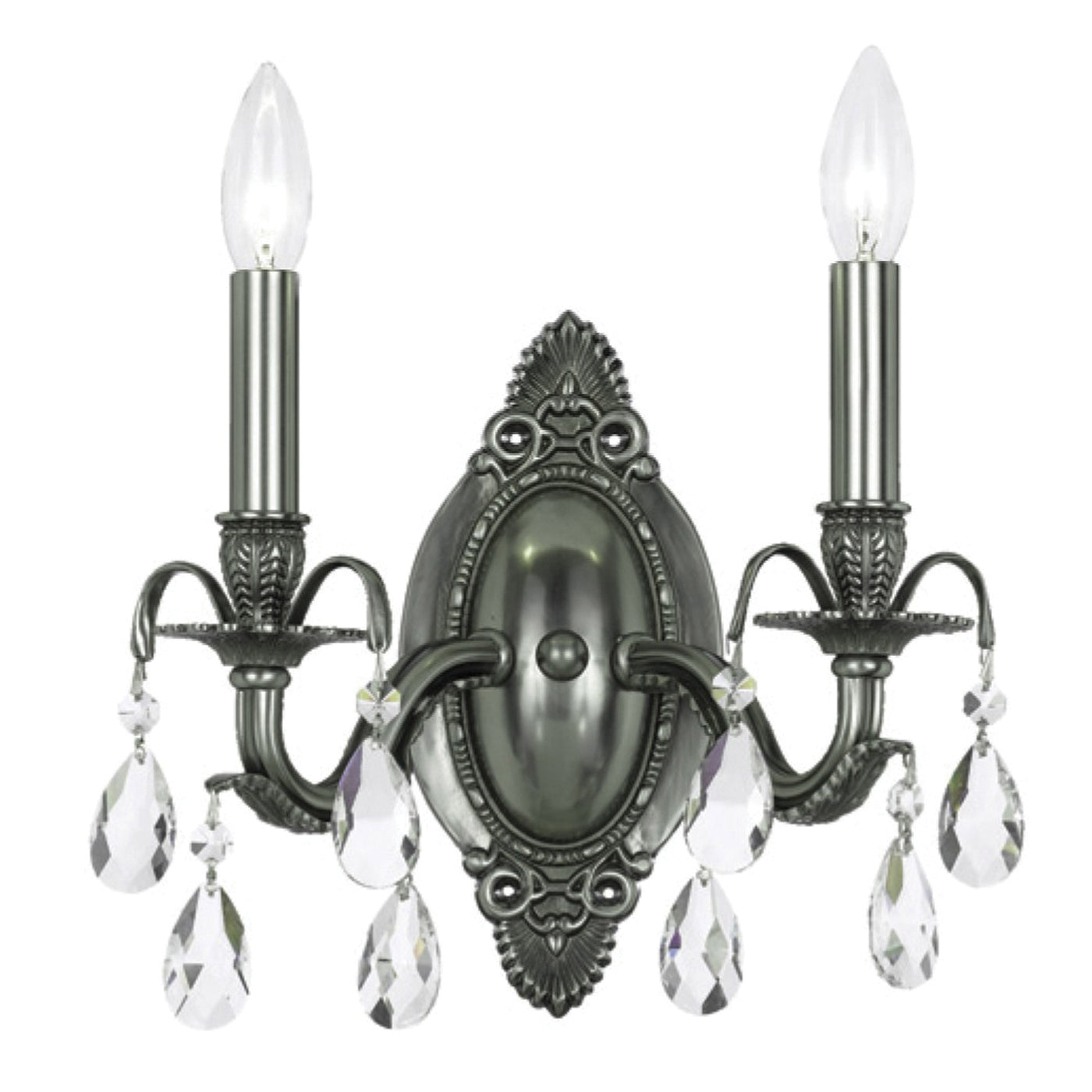 Dawson 2 Light Hand Cut Crystal Pewter Sconce Wall Sconce Crystorama