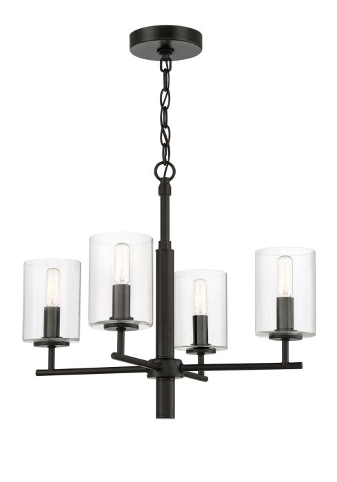 Hailie 4 Light Chandelier in Flat Black Chandelier Craftmade