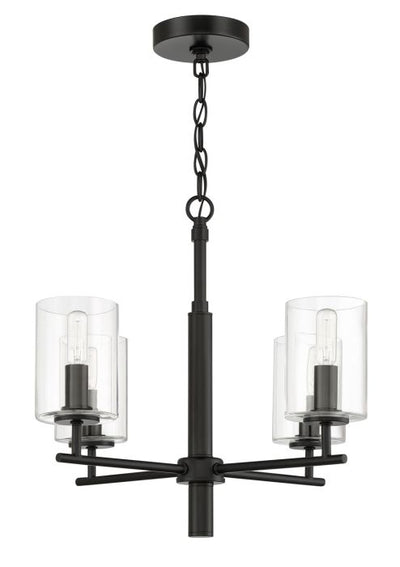 Hailie 4 Light Chandelier in Flat Black Chandelier Craftmade