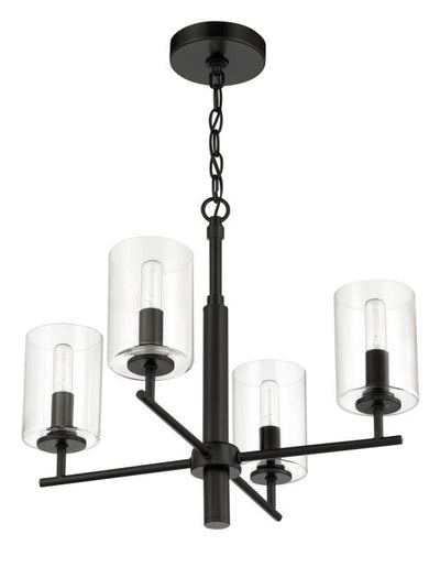 Hailie 4 Light Chandelier in Flat Black Chandelier Craftmade