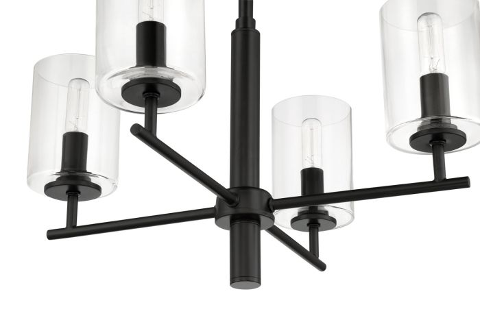 Hailie 4 Light Chandelier in Flat Black Chandelier Craftmade