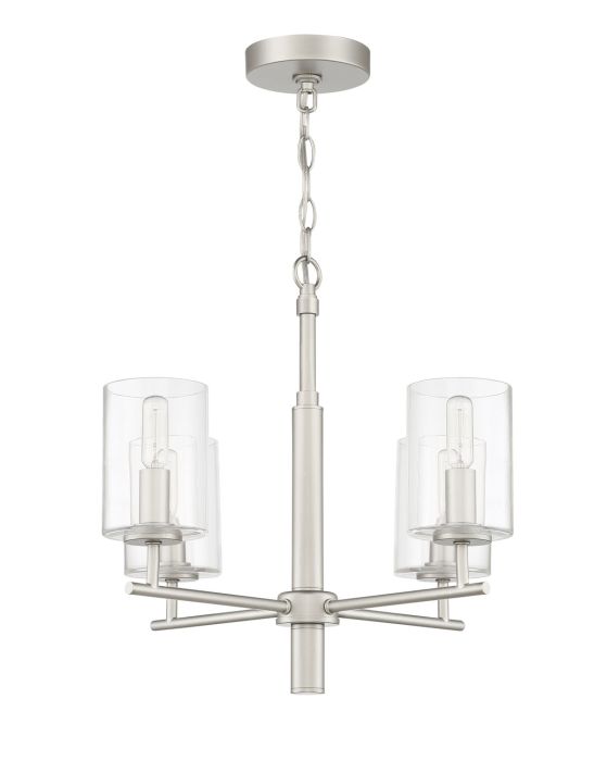 Hailie 4 Light Chandelier in Satin Nickel Chandelier Craftmade