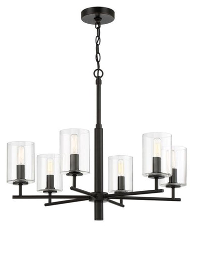 Hailie 6 Light Chandelier in Flat Black Chandelier Craftmade