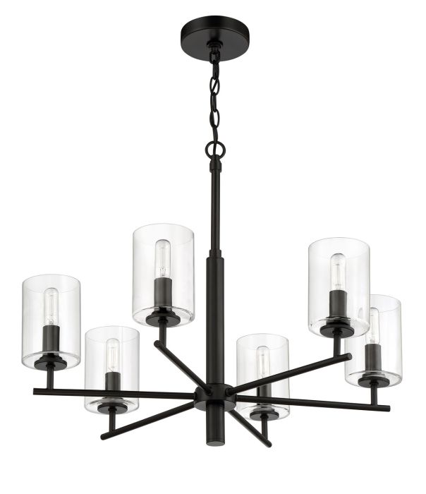 Hailie 6 Light Chandelier in Flat Black Chandelier Craftmade