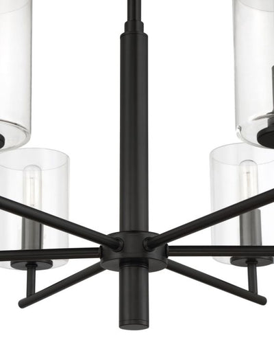 Hailie 6 Light Chandelier in Flat Black Chandelier Craftmade