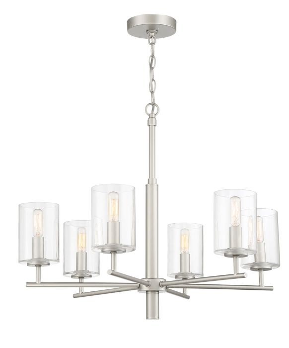 Hailie 6 Light Chandelier in Satin Nickel Chandelier Craftmade