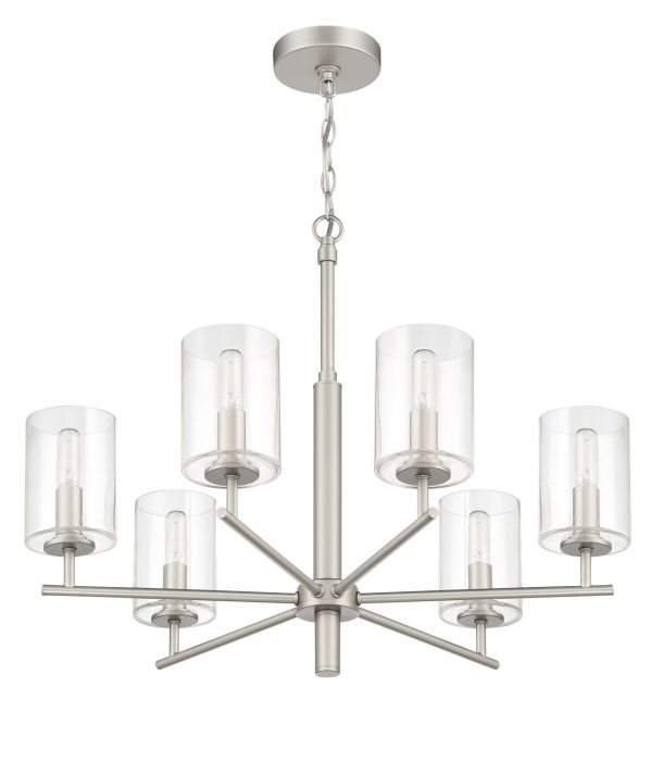 Hailie 6 Light Chandelier in Satin Nickel Chandelier Craftmade