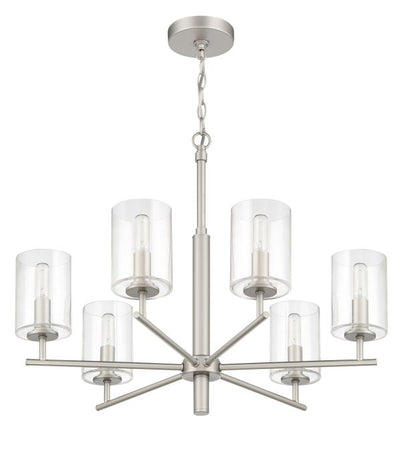 Hailie 6 Light Chandelier in Satin Nickel Chandelier Craftmade