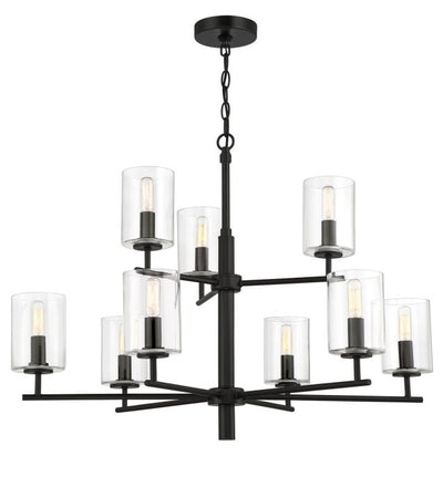 Hailie 9 Light Chandelier in Flat Black Chandelier Craftmade