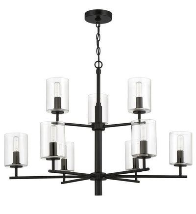 Hailie 9 Light Chandelier in Flat Black Chandelier Craftmade