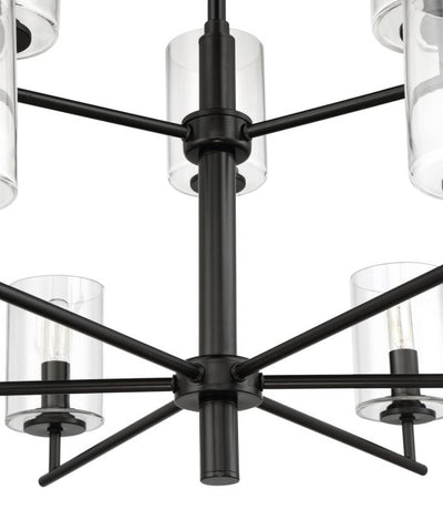 Hailie 9 Light Chandelier in Flat Black Chandelier Craftmade