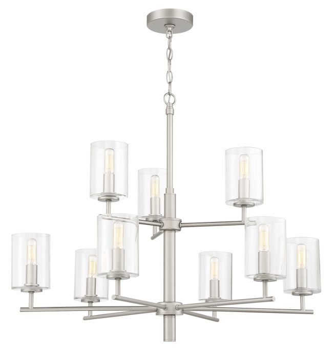 Hailie 9 Light Chandelier in Satin Nickel Chandelier Craftmade