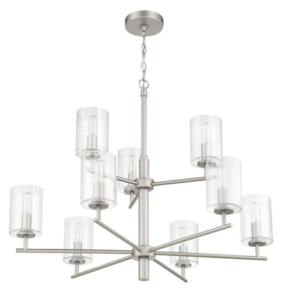 Hailie 9 Light Chandelier in Satin Nickel Chandelier Craftmade