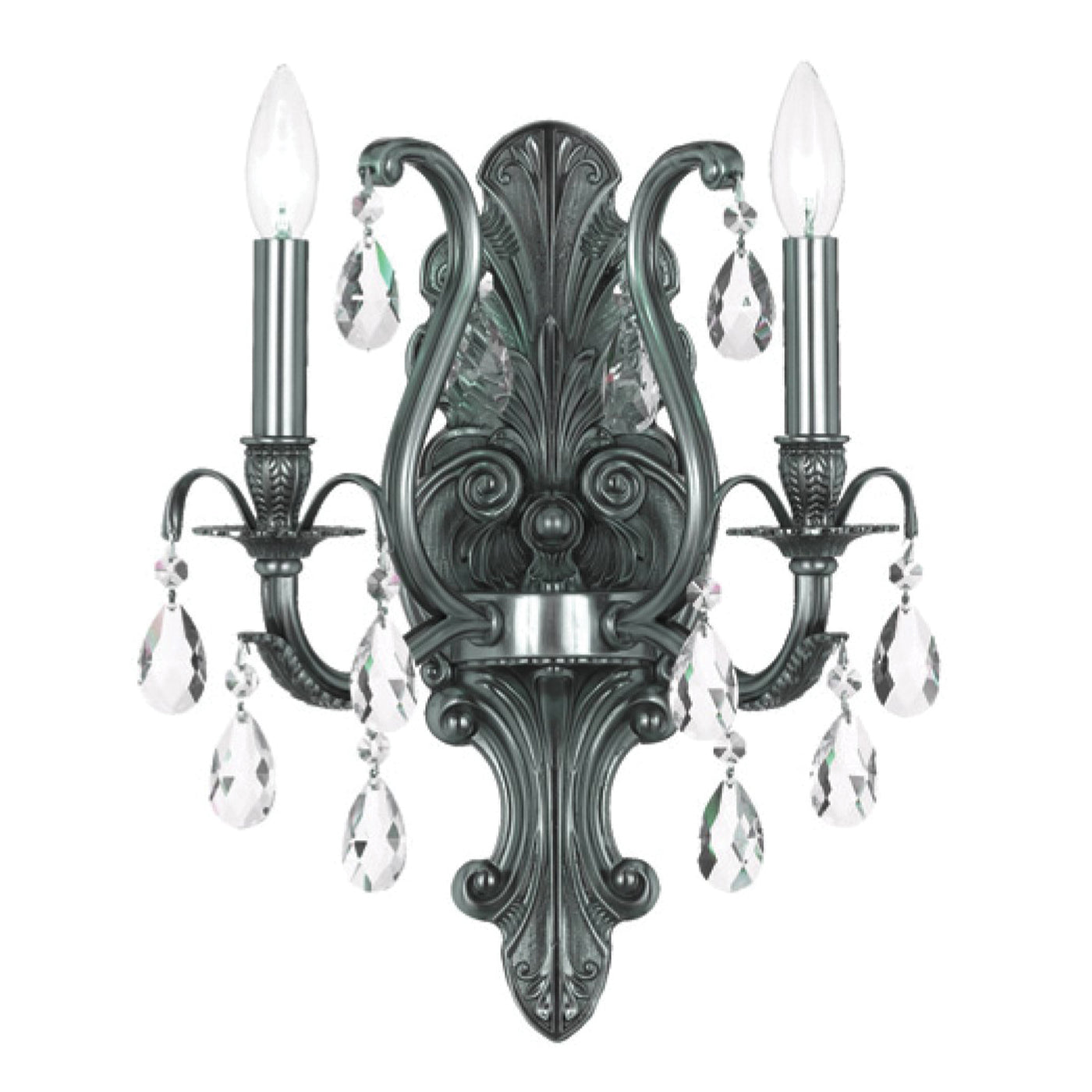 Dawson 2 Light Spectra Crystal Pewter Sconce Wall Sconce Crystorama