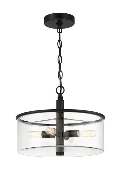 Hailie 4 Light Convertible Semi Flush in Flat Black Semi Flush Craftmade