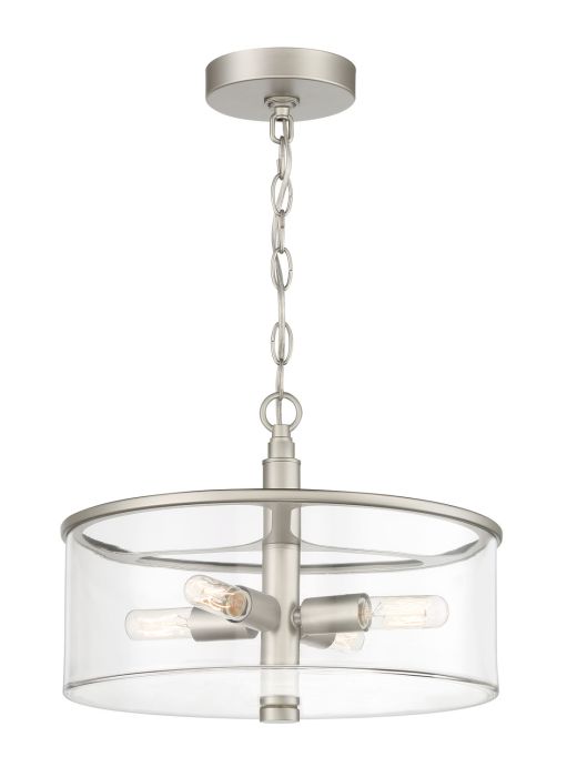 Hailie 4 Light Convertible Semi Flush in Satin Nickel Semi Flush Craftmade