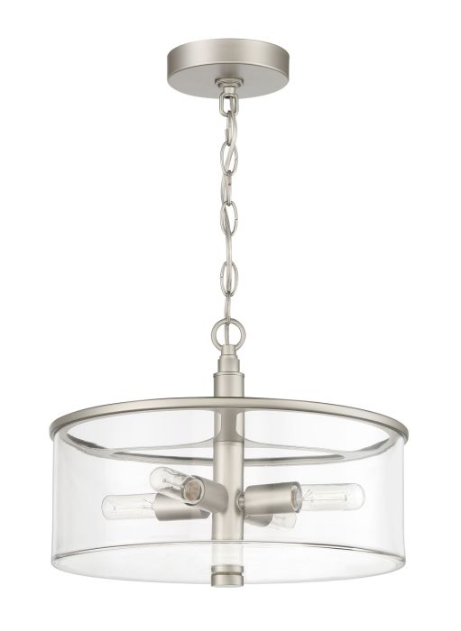 Hailie 4 Light Convertible Semi Flush in Satin Nickel Semi Flush Craftmade