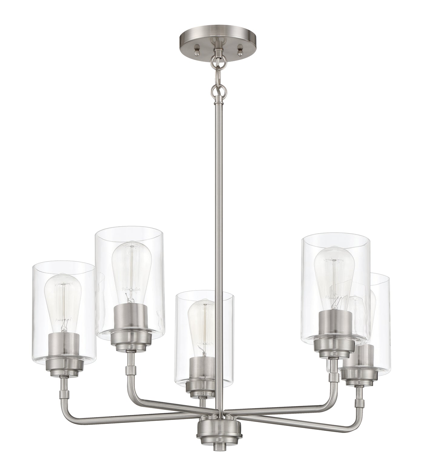 Stowe 5 Light Chandelier in Brushed Polished Nickel Chandelier Craftmade