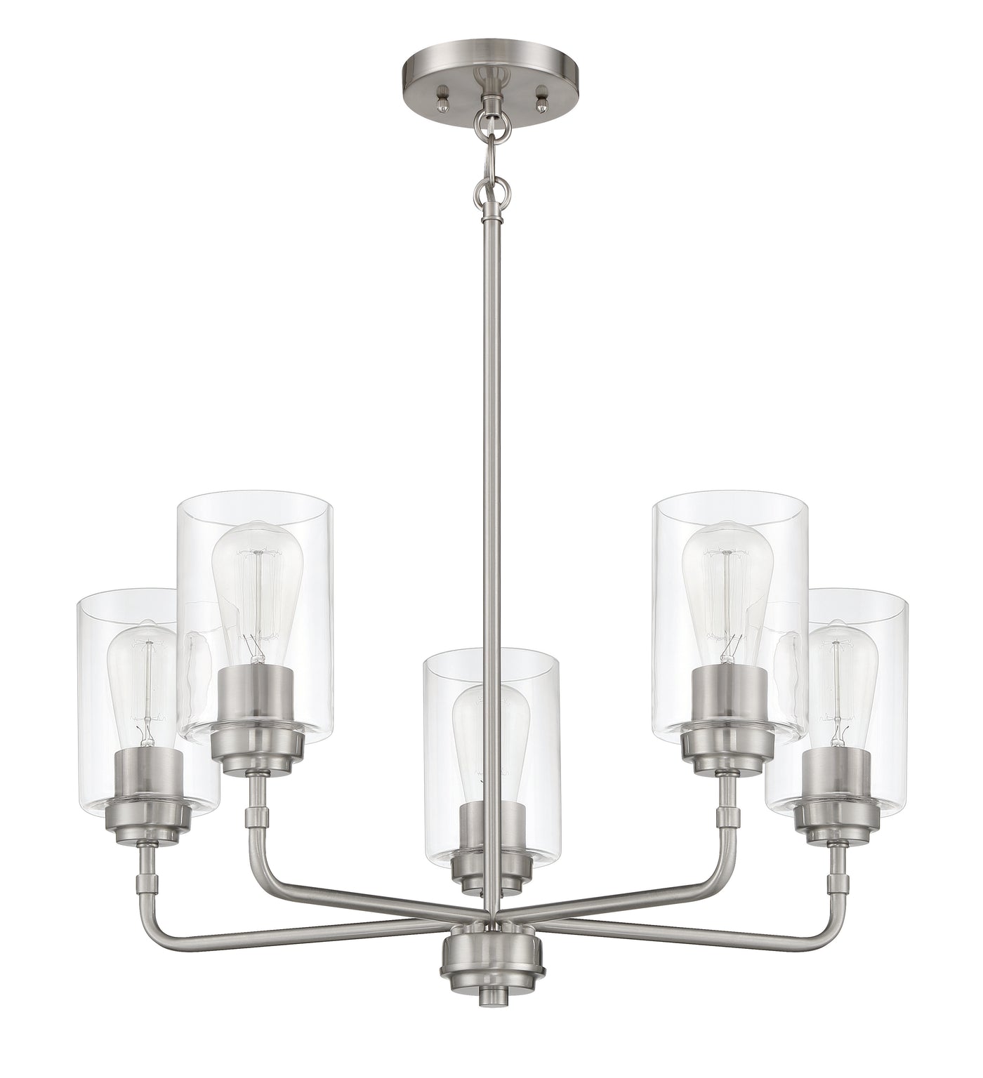 Stowe 5 Light Chandelier in Brushed Polished Nickel Chandelier Craftmade