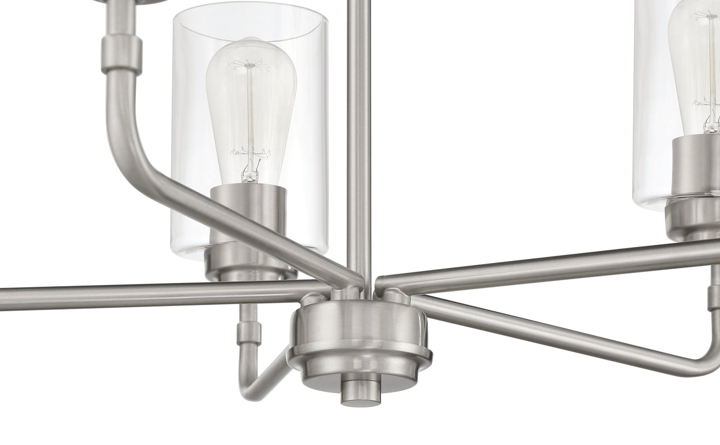 Stowe 5 Light Chandelier in Brushed Polished Nickel Chandelier Craftmade