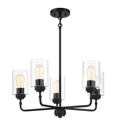 Stowe 5 Light Chandelier in Flat Black Chandelier Craftmade