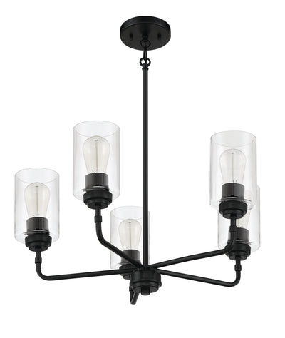 Stowe 5 Light Chandelier in Flat Black Chandelier Craftmade