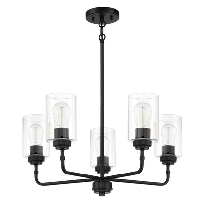 Stowe 5 Light Chandelier in Flat Black Chandelier Craftmade