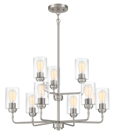 Stowe 9 Light Chandelier in Brushed Polished Nickel Chandelier Craftmade