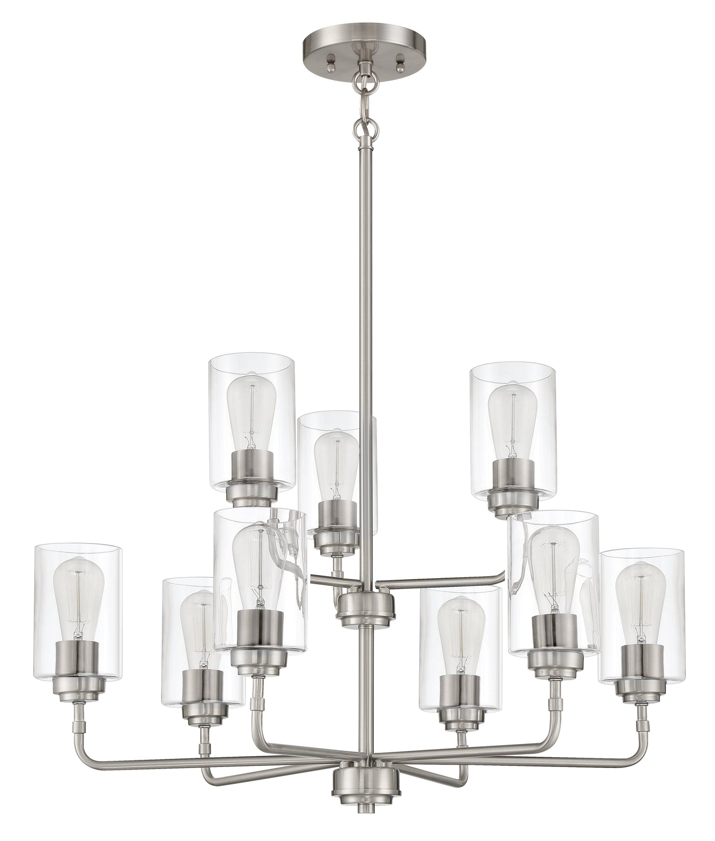 Stowe 9 Light Chandelier in Brushed Polished Nickel Chandelier Craftmade