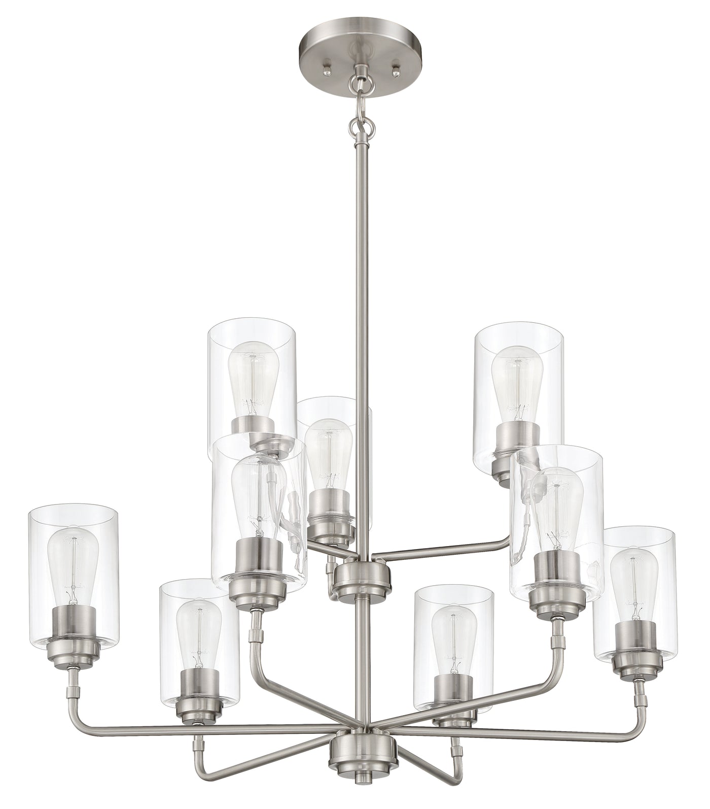 Stowe 9 Light Chandelier in Brushed Polished Nickel Chandelier Craftmade