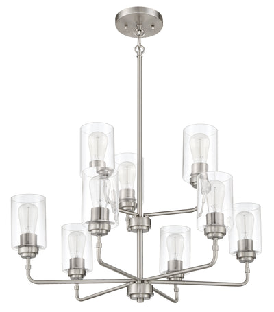 Stowe 9 Light Chandelier in Brushed Polished Nickel Chandelier Craftmade