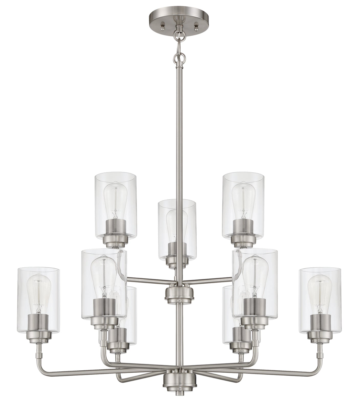 Stowe 9 Light Chandelier in Brushed Polished Nickel Chandelier Craftmade