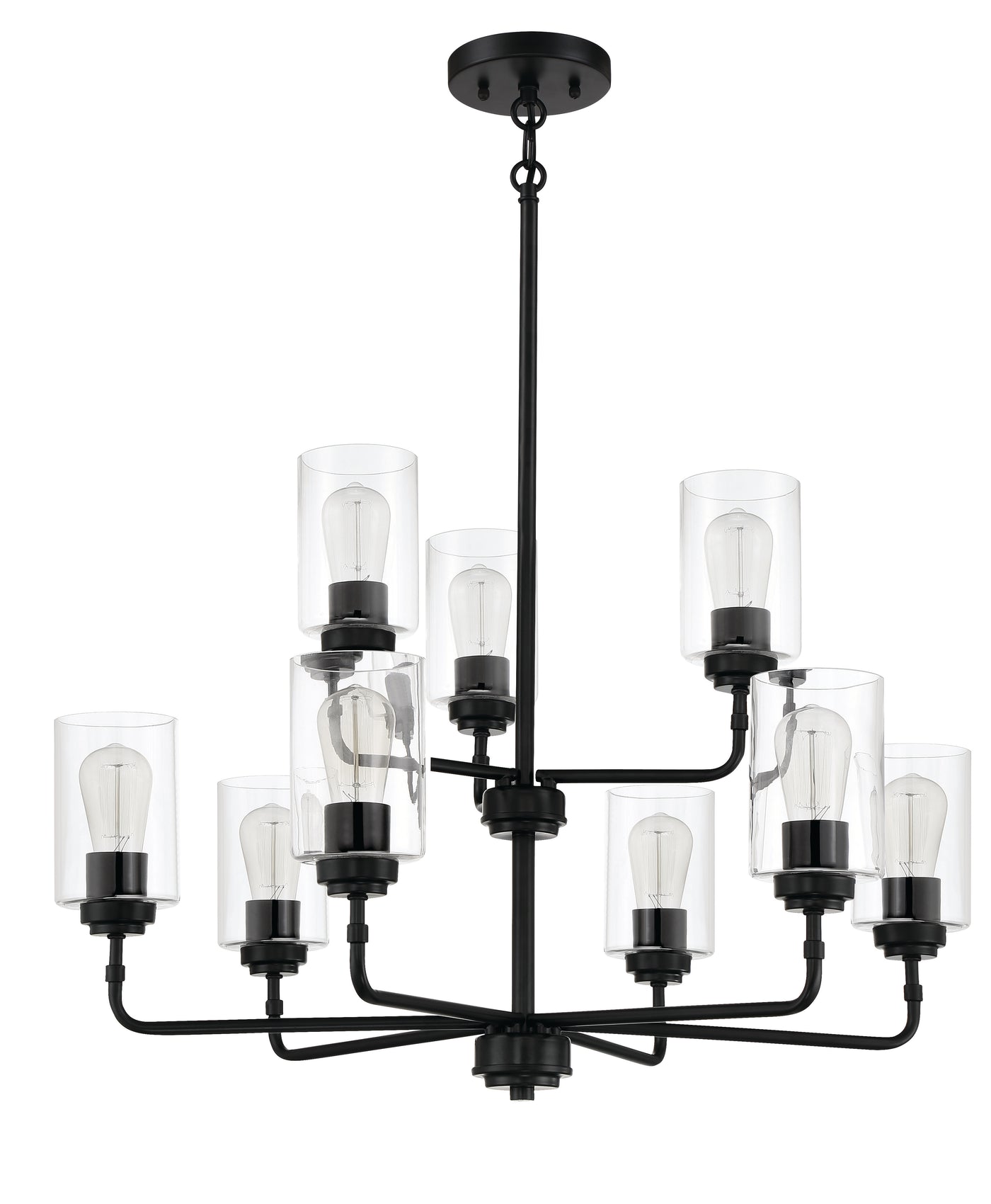 Stowe 9 Light Chandelier in Flat Black Chandelier Craftmade