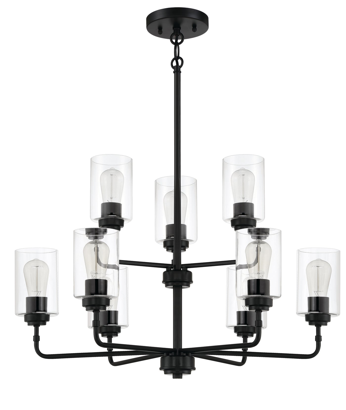 Stowe 9 Light Chandelier in Flat Black Chandelier Craftmade