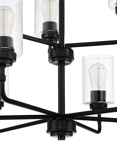 Stowe 9 Light Chandelier in Flat Black Chandelier Craftmade