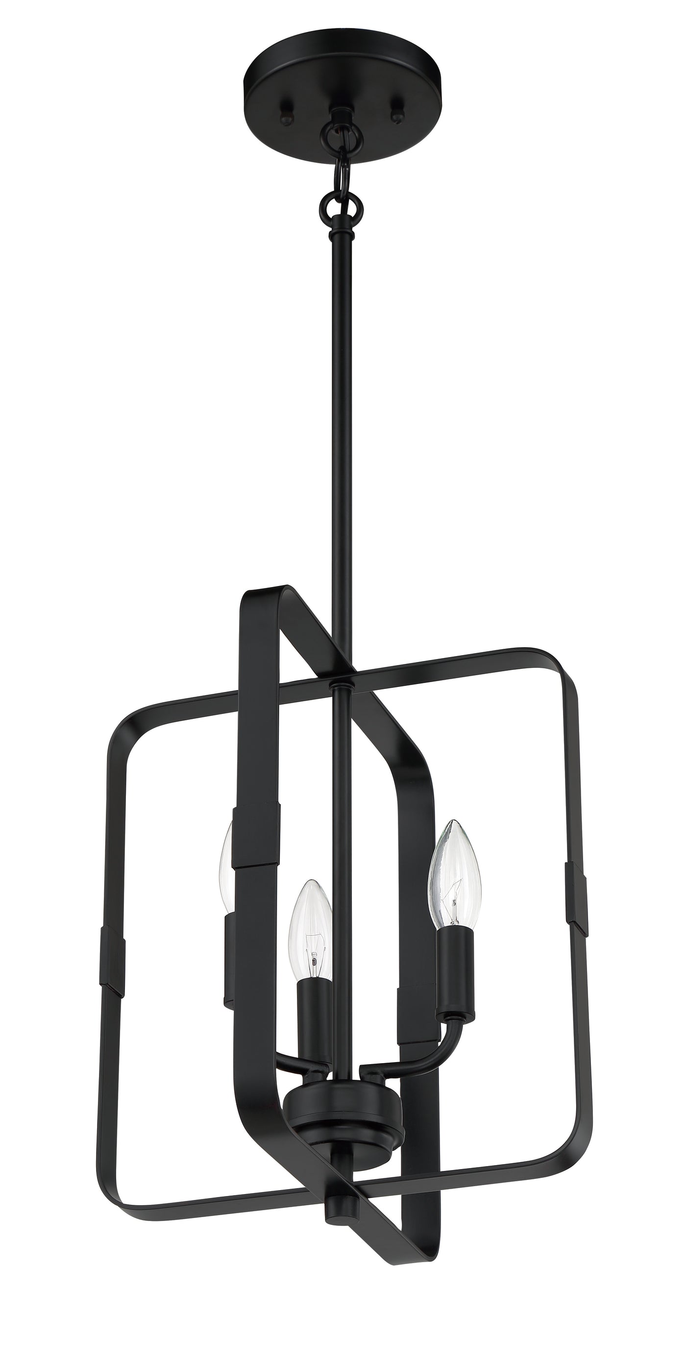 Stowe 3 Light Foyer in Flat Black Pendant Craftmade