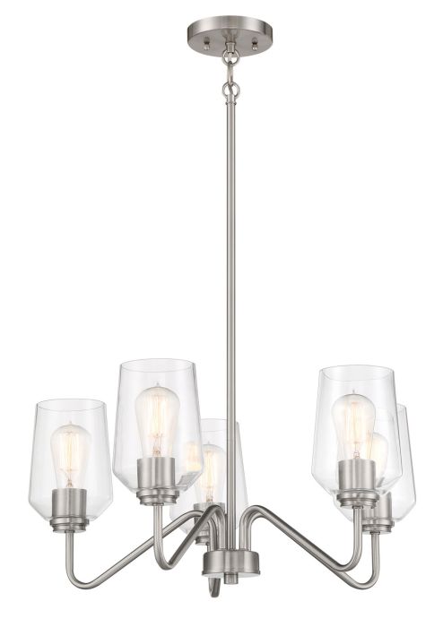 Shayna 5 Light Chandelier in Brushed Polished Nickel Chandelier Craftmade