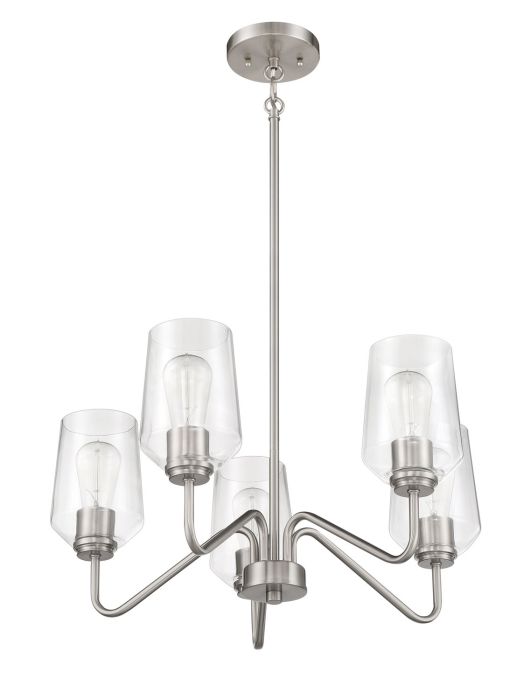 Shayna 5 Light Chandelier in Brushed Polished Nickel Chandelier Craftmade