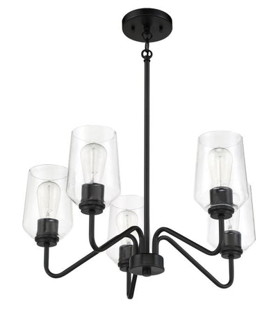 Shayna 5 Light Chandelier in Flat Black Chandelier Craftmade