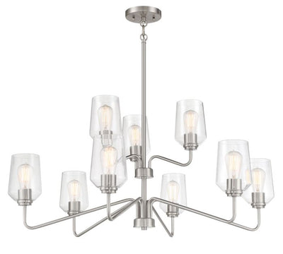 Shayna 9 Light Chandelier in Brushed Polished Nickel Chandelier Craftmade