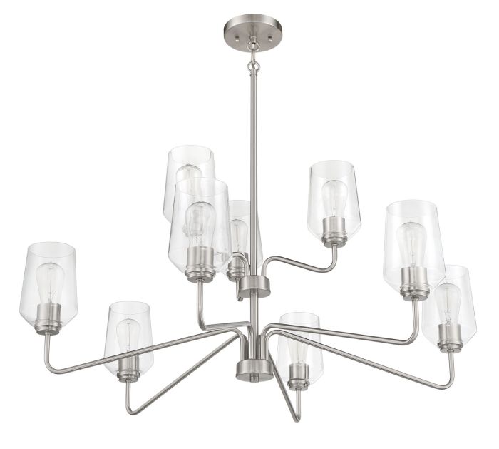 Shayna 9 Light Chandelier in Brushed Polished Nickel Chandelier Craftmade