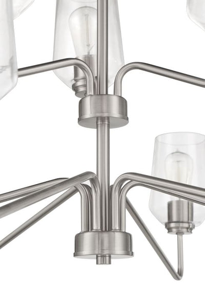 Shayna 9 Light Chandelier in Brushed Polished Nickel Chandelier Craftmade