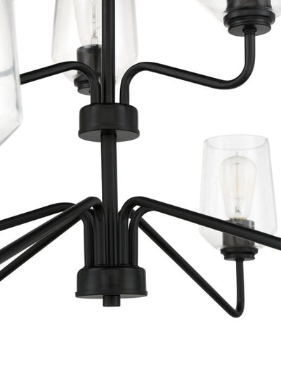 Shayna 9 Light Chandelier in Flat Black Chandelier Craftmade