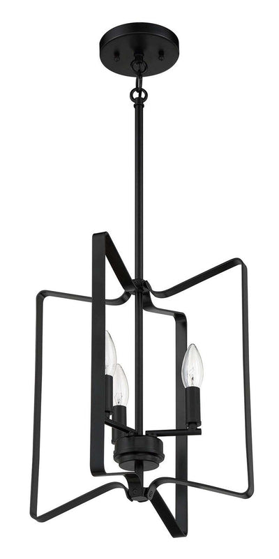 Shayna 3 Light Foyer in Flat Black