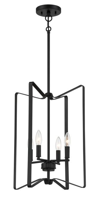 Shayna 4 Light Foyer in Flat Black Pendant Craftmade