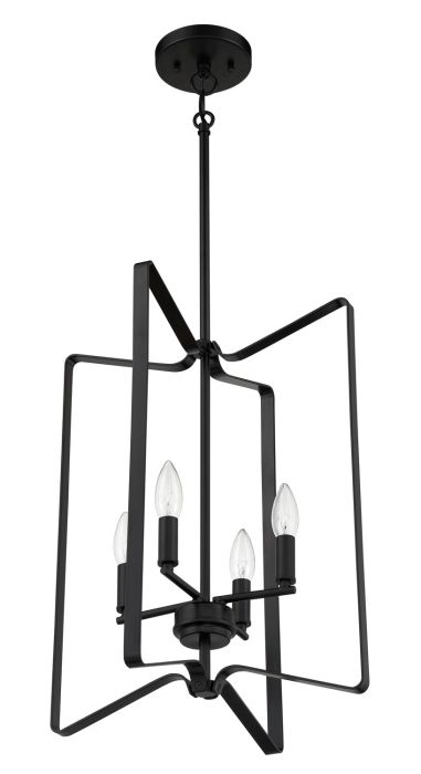 Shayna 4 Light Foyer in Flat Black Pendant Craftmade