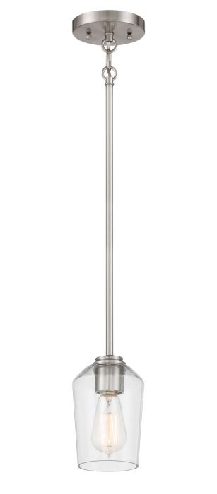 Shayna 1 Light Mini Pendant in Brushed Polished Nickel Pendant Craftmade