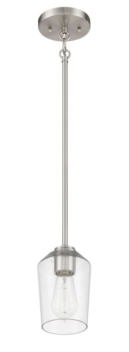 Shayna 1 Light Mini Pendant in Brushed Polished Nickel Pendant Craftmade