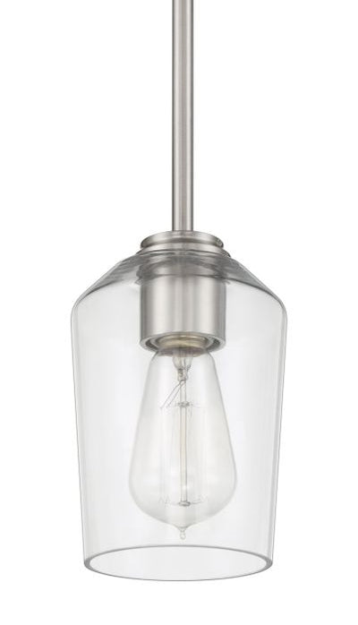 Shayna 1 Light Mini Pendant in Brushed Polished Nickel Pendant Craftmade