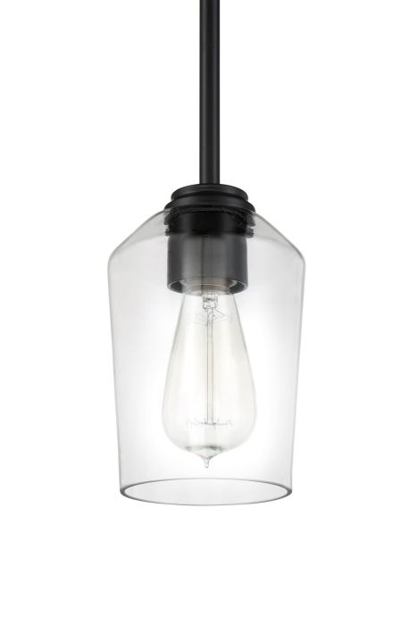 Shayna 1 Light Mini Pendant in Flat Black Pendant Craftmade